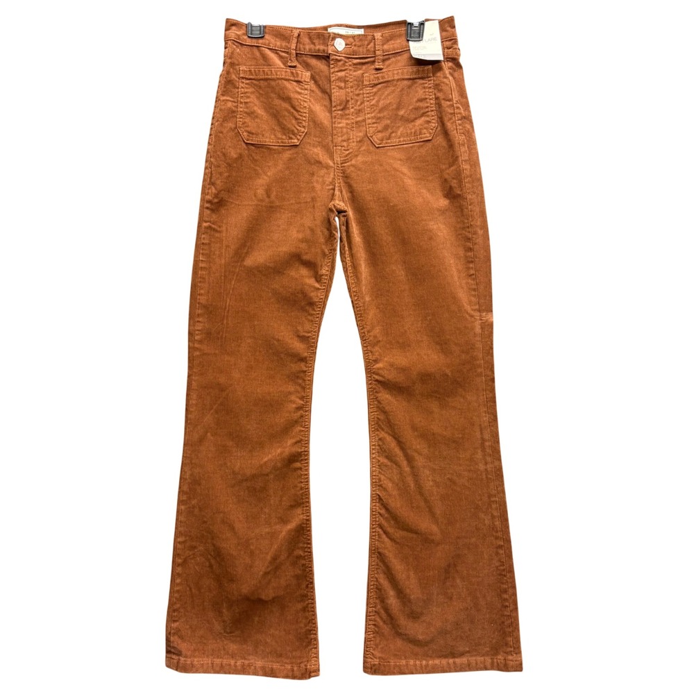 GAP Womens 70s Flare High Rise Corduroy Pants Brown Boho Western Size 29 8R New - Picture 1 of 12